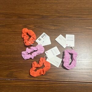 Lululemon Athletica Hair Scrunchies - Orange and Pink
